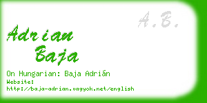 adrian baja business card